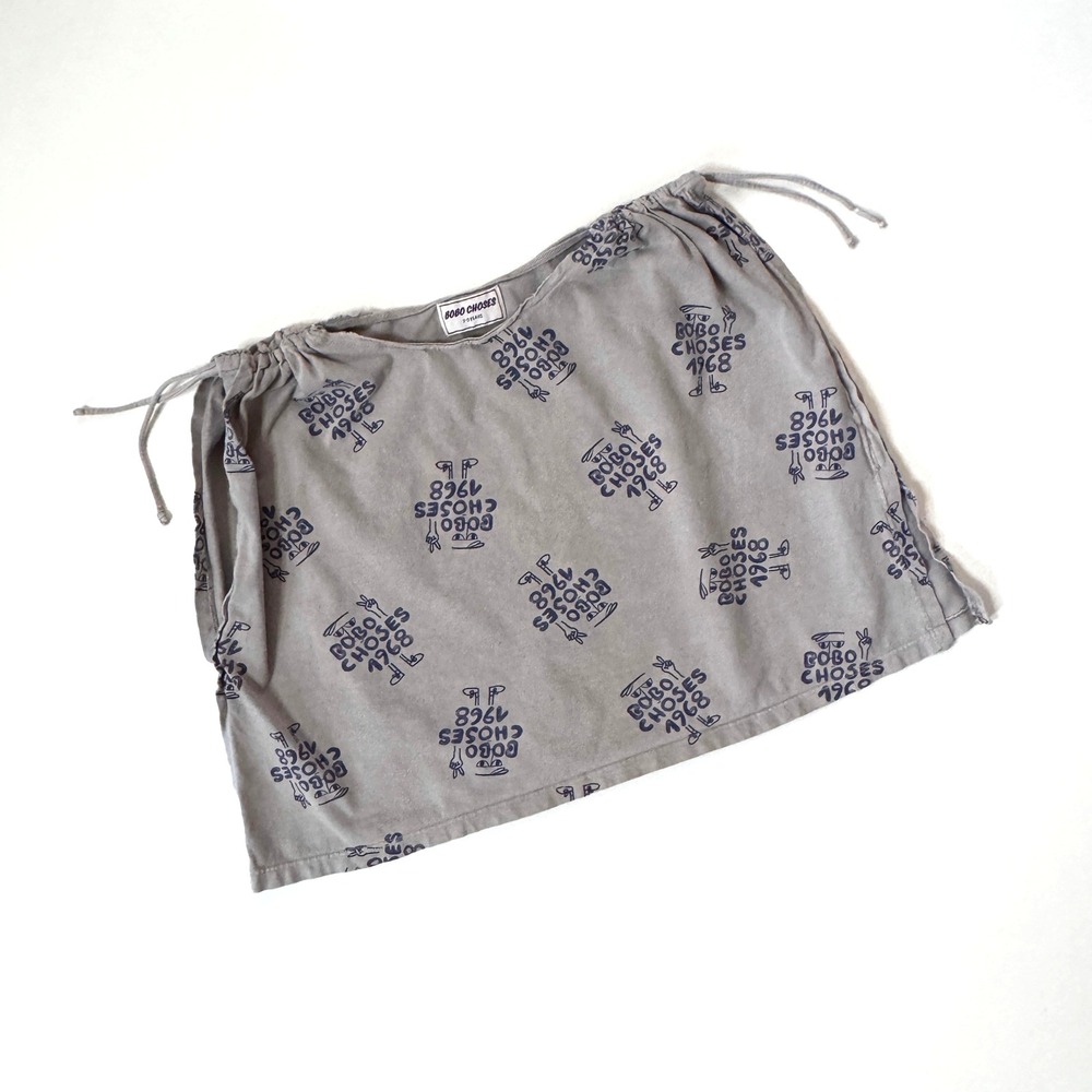 Bobo Choses Skirt 1968 Graphic Print 2-3 Years Grey Organic Cotton Excellent
